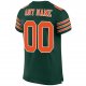 Men's Custom Green Orange-White Mesh Authentic Football Jersey
