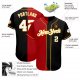 Kid's Custom Black White-Red Authentic Split Fashion Baseball Jersey