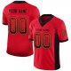 Women's Custom Scarlet Black-Gold Mesh Drift Fashion Football Jersey